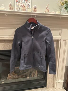 Spyder Core Sweater Full Zip Jacket in Medium Gray Charcoal Fleece Lined